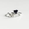 925 Sterling Silver Black Heart Ring