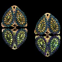 DREAM GLITTER / MOTH Earring - Peacock