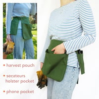 Image 5 of Gardeners Utility Belt Apron - Green Cotton Canvas . Gift for gardeners. No26:2