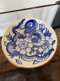 Image 4 of Snake and peonies bowl 