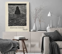 Image 2 of And All I Loved, I Loved Alone - Edgar Allan Poe Inspired Art Print - Edgar Allan Poe Poem "Alone" 