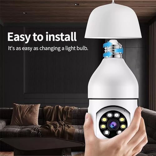 A6 Light Bulb Security Camera 355°Pan 90°Tilt Wifi Outdoor Indoor Light Bulb Camera