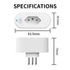 TNCE Tuya MSL Plug 16/20A adapter, WIFI or zigbee socket with Power Monitor, Smart outlet control