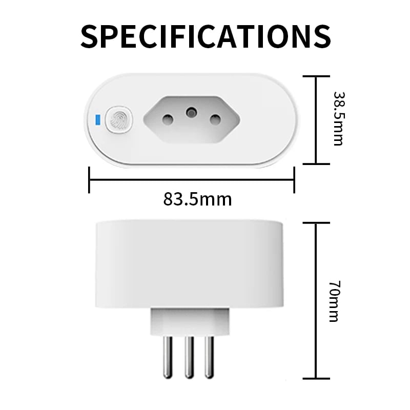 TNCE Tuya MSL Plug 16/20A adapter, WIFI or zigbee socket with Power Monitor, Smart outlet control