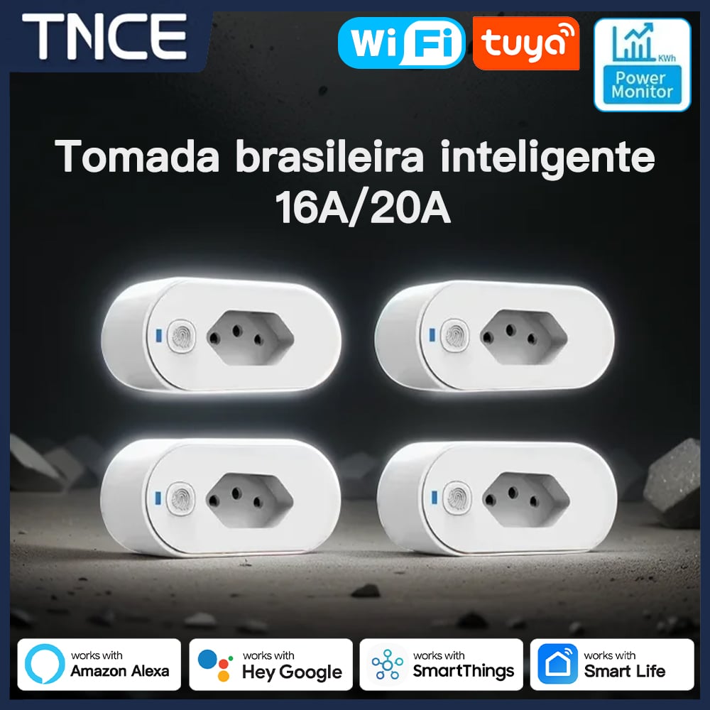 TNCE Tuya MSL Plug 16/20A adapter, WIFI or zigbee socket with Power Monitor, Smart outlet control