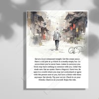Image 1 of Anthony Bourdain Travel Quote Art Print - Eat at a local restaurant tonight - Travel Poster