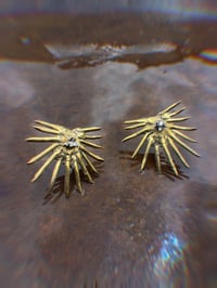 Image 3 of Brass Palmetto Earrings / Pins
