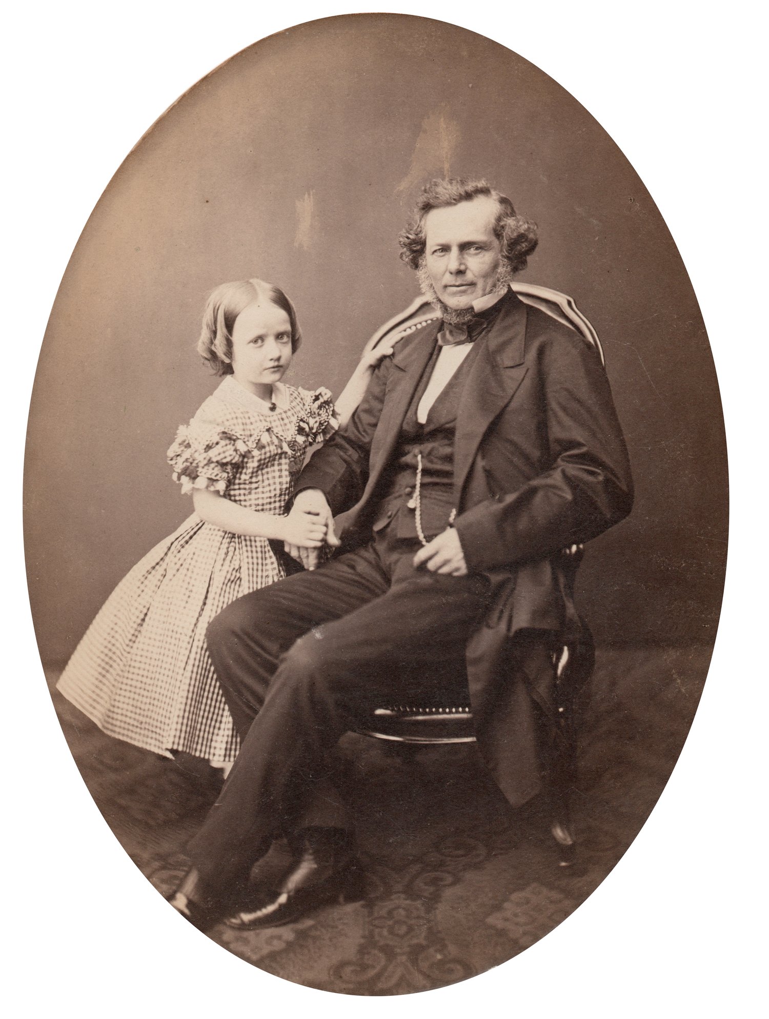 Image of Anonymous: portrait of a man and his daughter, ca. 1860