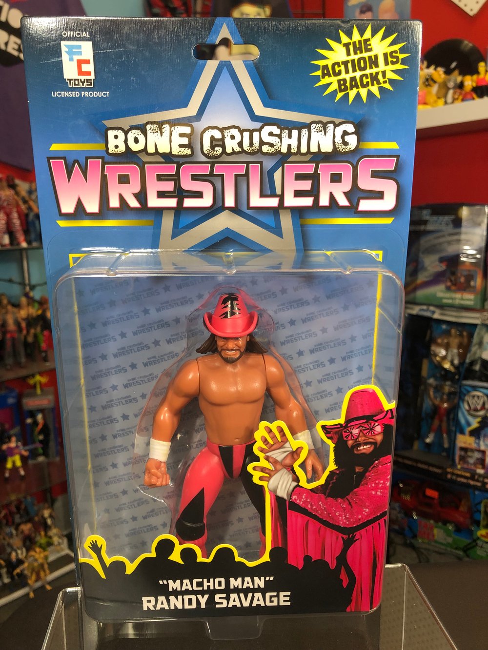 **GLASSES LOOSE** Bone Crushing Wrestlers Series 1 Macho Man Randy Savage Wrestling Figure