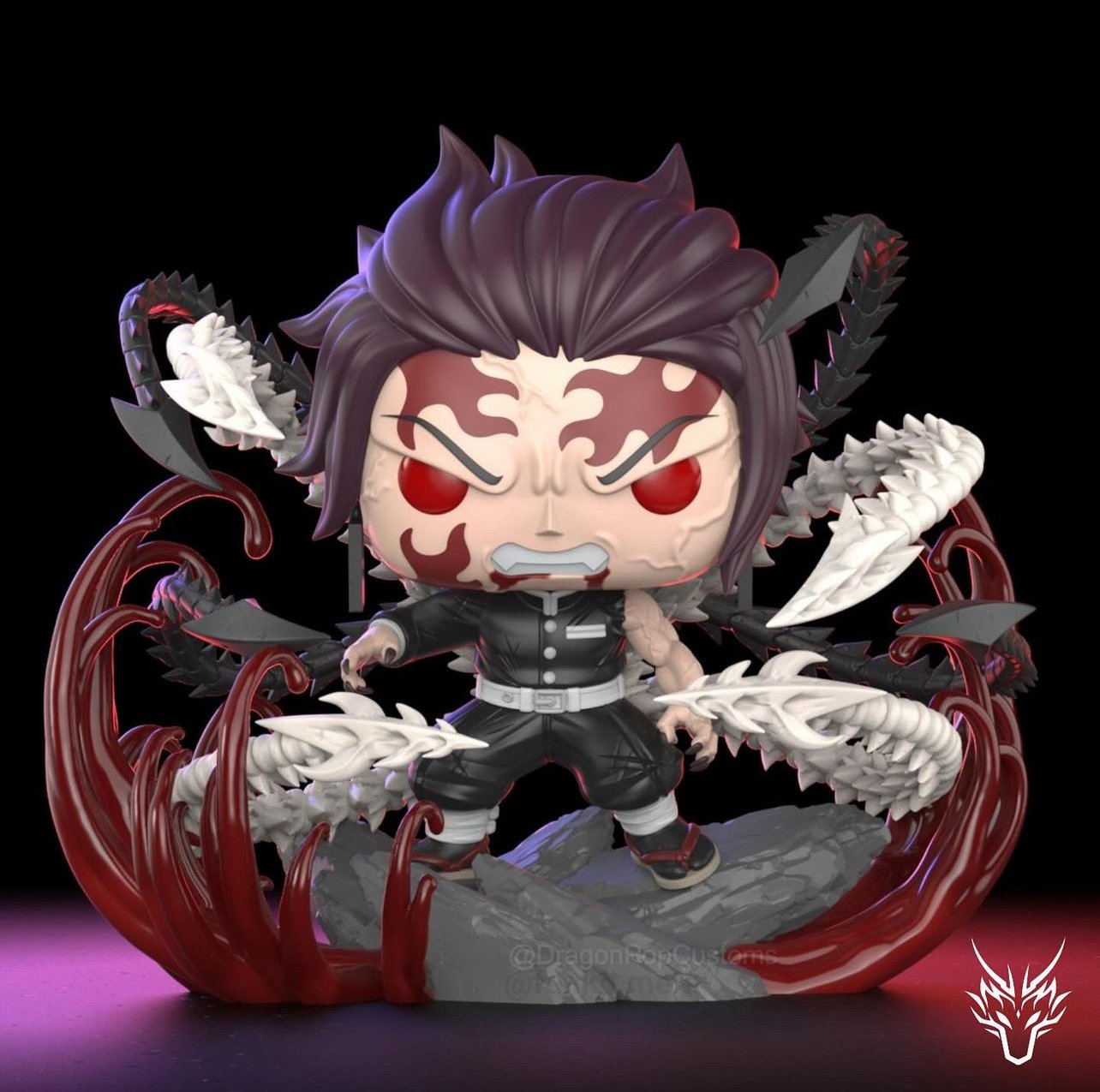 DEMON KING TANJIRO DEMON SLAYER CUSTOM FUNKO POP | DragonPopCustoms