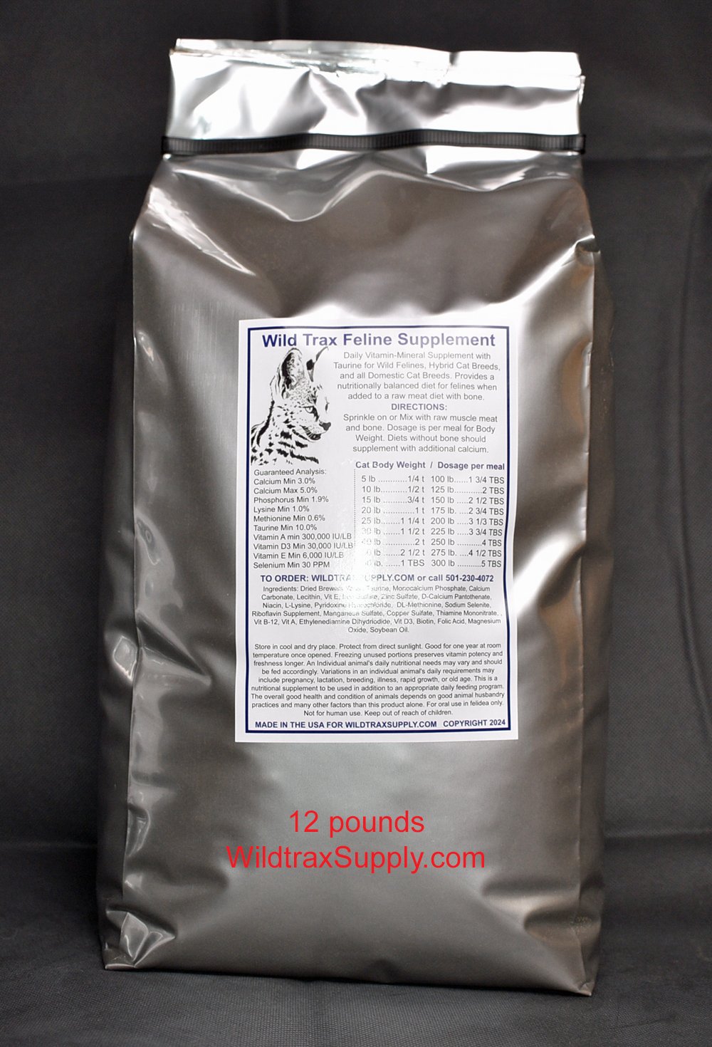 12 lbs Wildtrax Feline Supplement