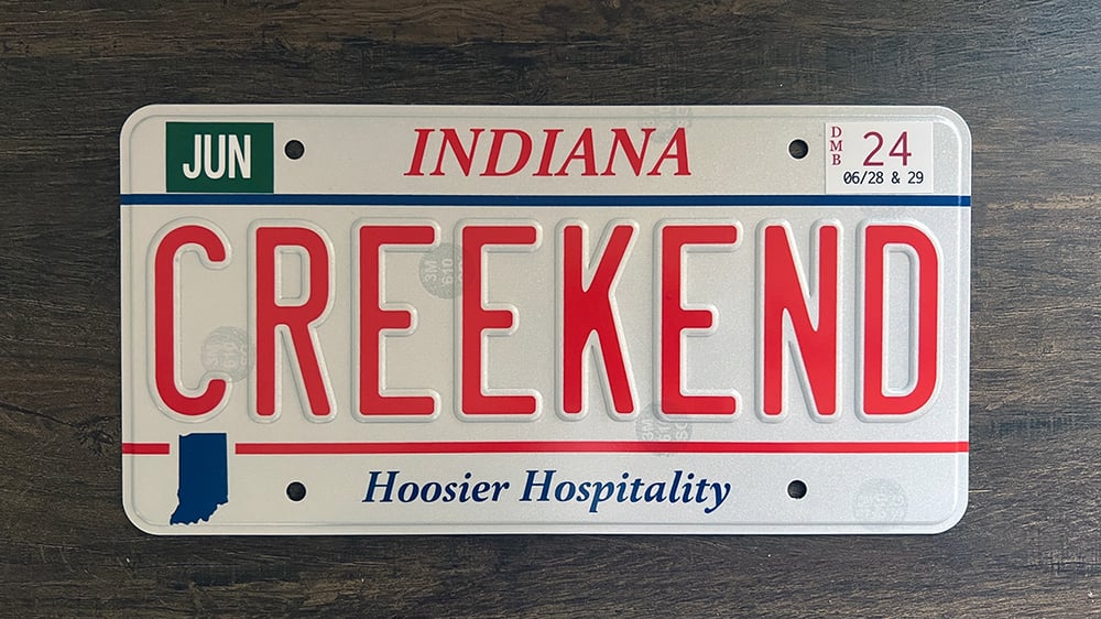 The Creekend Commemorative License Plate