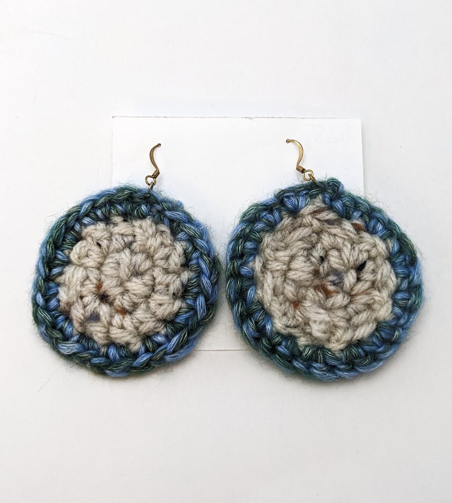 Image of Blue & White Shield Earrings