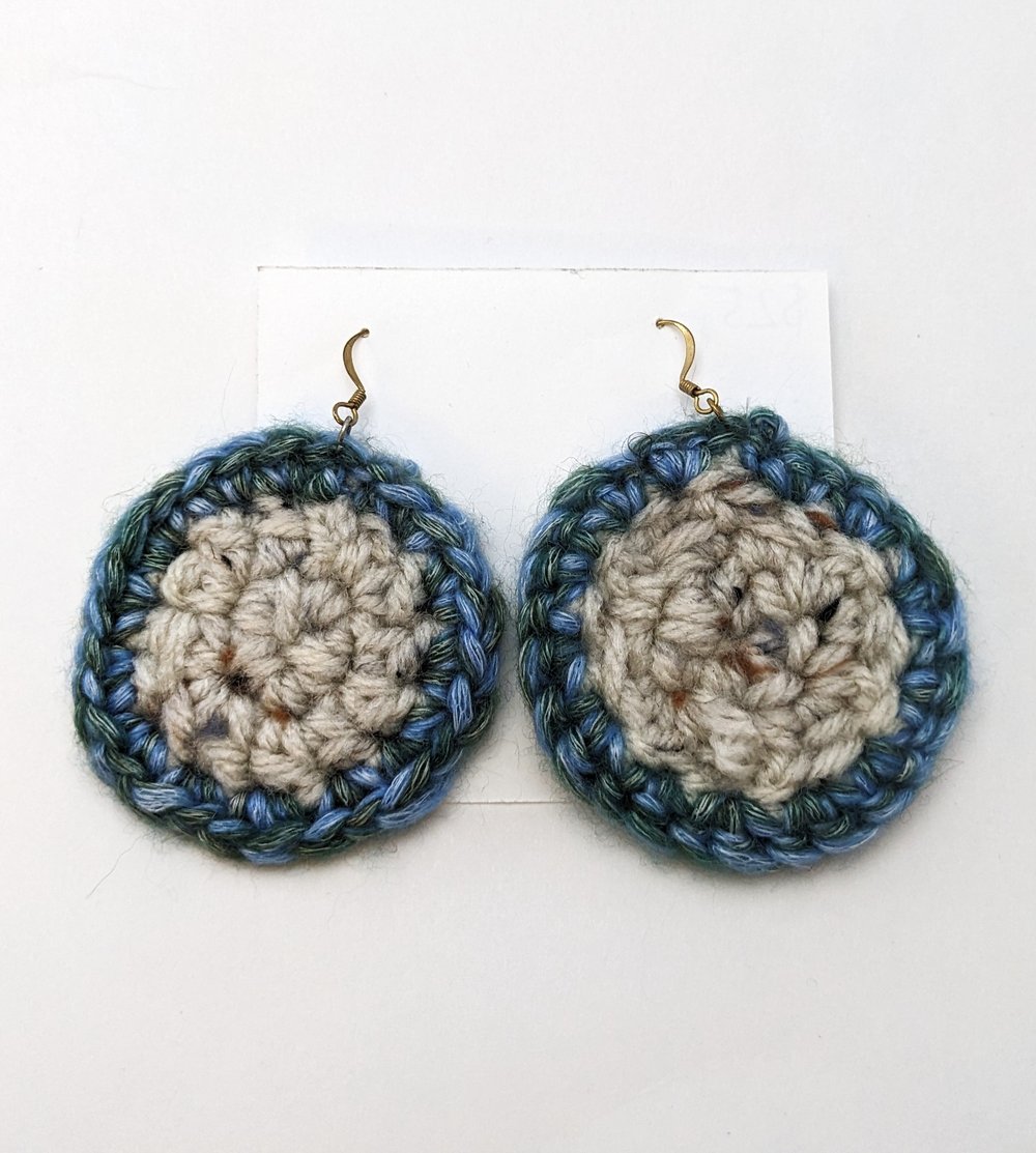 Image of Blue & White Shield Earrings