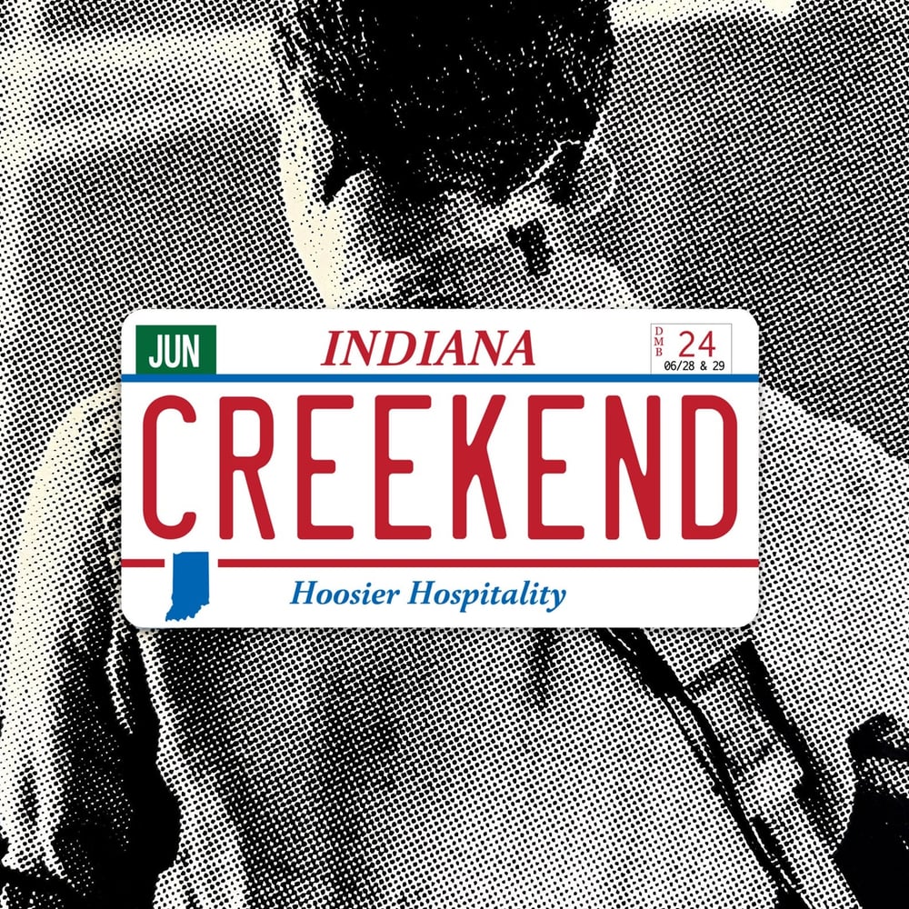 Indiana License Plate The Creekend Sticker