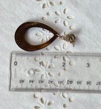 Image 4 of tortoise shell patterned, light weight, resin dropped earrings (2 design options)