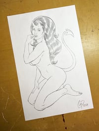 Image 2 of COY KNEELING DEVIL GIRL Original sketch