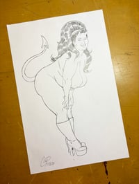 Image 2 of BOOTS & BEEHIVE DEVIL GIRL Original sketch