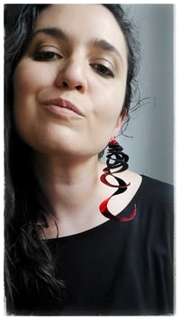 Image 3 of CURLS earrings - Rosso Metal