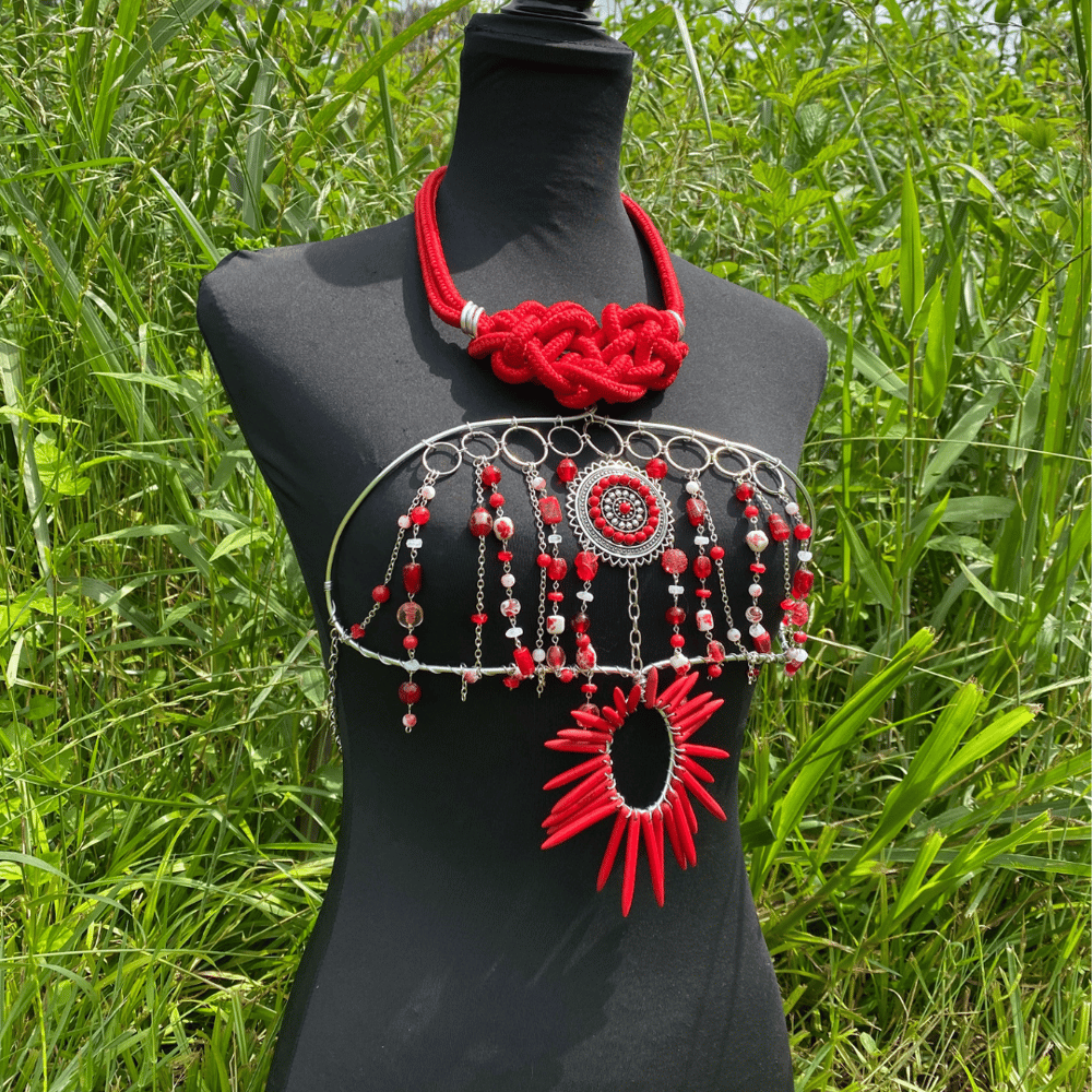 Red Aura Burst Wire Wrapped top