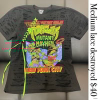 Medium turtles black lace destroyed