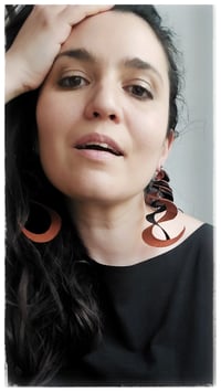 Image 7 of CURLS earrings - NeroCioccolato