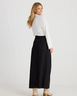 Image of Macey Skirt. Black Wash Denim. By Talisman the Label