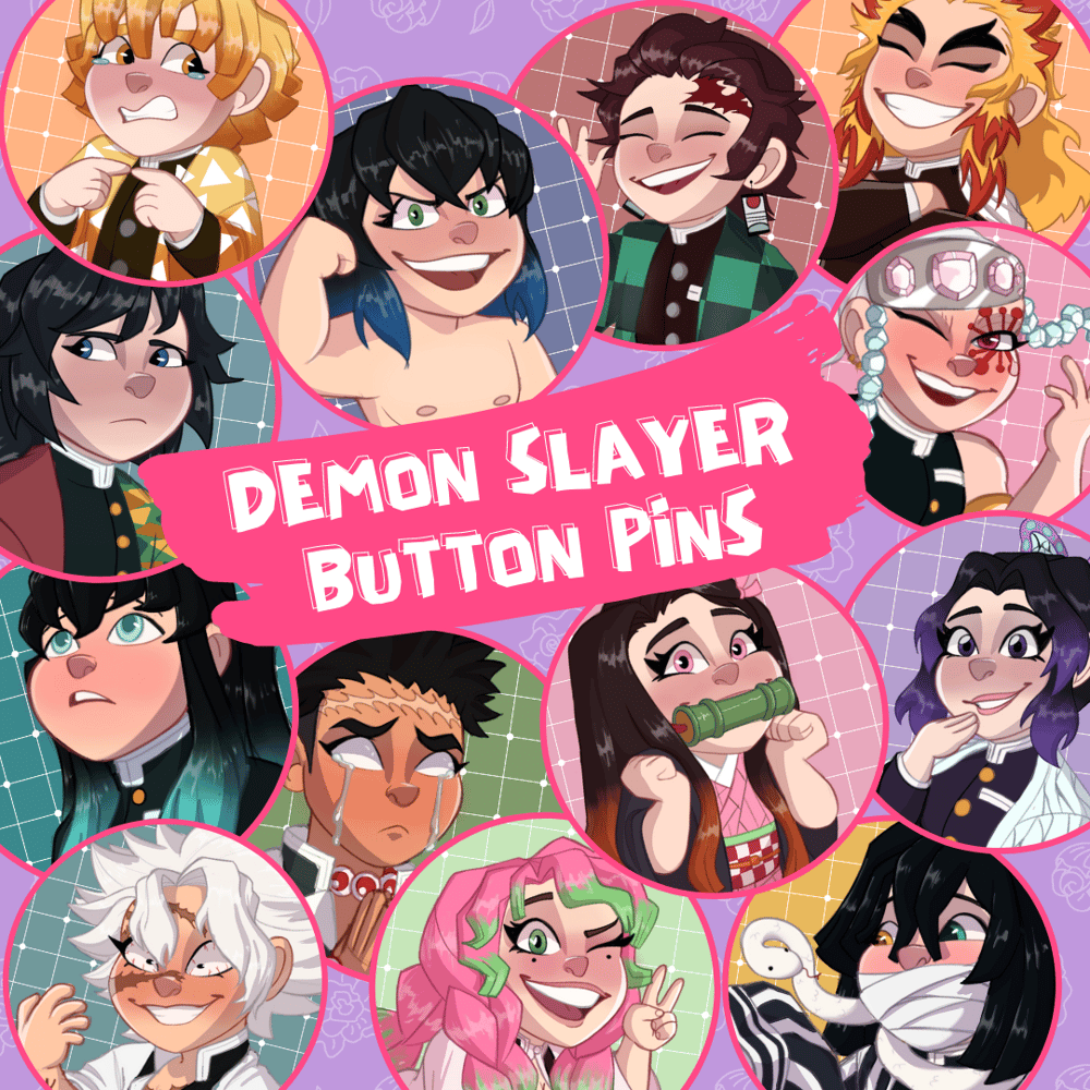 Image of Demon Slayer Button pins
