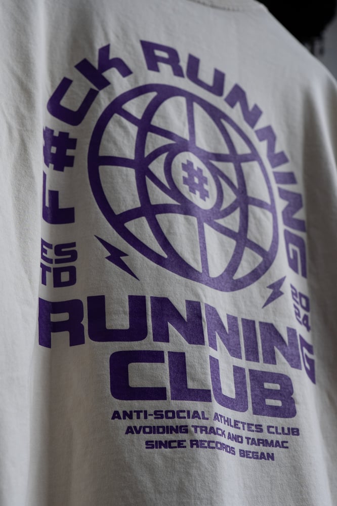 Image of F#CK RUNNING RUNNING CLUB/ECRU FADED TEE