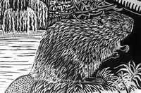 Image 2 of Beavers (linocut print)