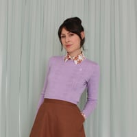 Image 1 of Phuncle Long Sleeve Cropped Merino T Sweater - Lilac