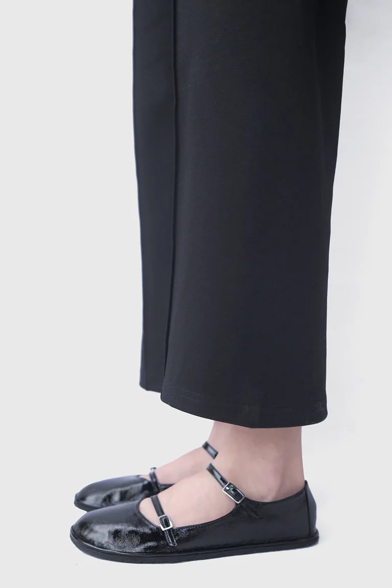 Image of Margot strappy flats in Patent Black - 39 EU - Ready to ship