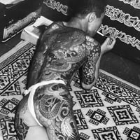 Image 3 of Man tattooed by Horigorō II, c. 1955, Tokyo - Gelatin silver print.