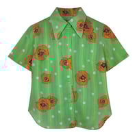 1970s Polka Dot Flower Shirt