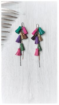 Image 4 of AFRODITE Cascata earrings - VerdeFucsia
