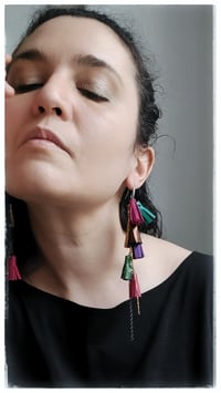 Image 6 of AFRODITE Cascata earrings - VerdeFucsia