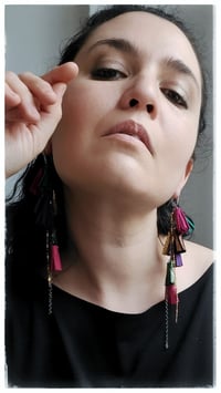 Image 7 of AFRODITE Cascata earrings - VerdeFucsia