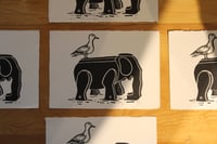 Image 2 of Elephant and Seagull (linocut print)