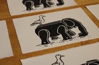 Image 3 of Elephant and Seagull (linocut print)