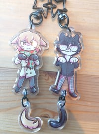 Ren and Akechi Kitty Keychains