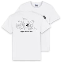 Image 1 of SUPPORT YOUR LOCAL MUSIC T-SHIRT WHITE