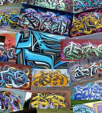 Image 3 of "Astro Graffiti patchwork" print