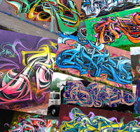 Image 2 of "Astro Graffiti patchwork" print