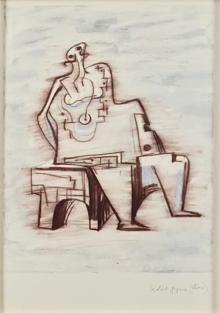 Image of henry moore / seated figure (blue) / 30/041