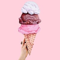 Image 1 of Jumbo Triple Scoop ice cream cone plaque 