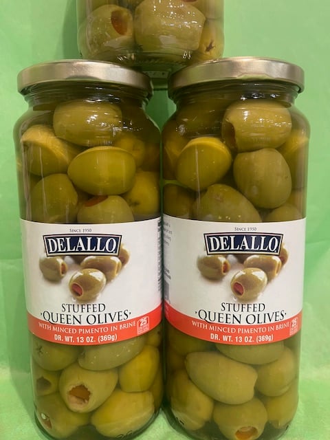 Delallo Pimento Stuffed Queen Olives 13oz. 