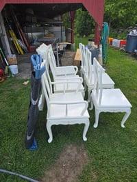 Image 3 of Ornate Floral 6 Chair Dining Set with Glass Top