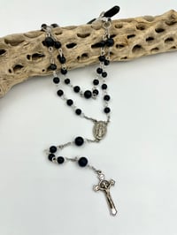 Image 1 of Matte Obsidian Half Rosary Nipple Clamps