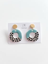 Paire de boucles d'oreilles céramique DANCA lagon