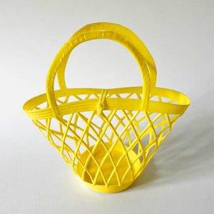 Image of Panier cabas plastique jaune